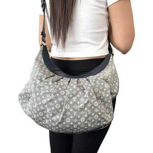 LOUIS VUITTON Vintage LV Monogram Rhapsody Shoulder Bag Cotton Blue RankAB